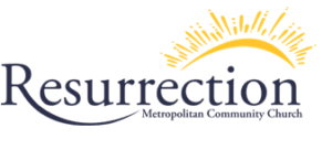 Resurrection Metropolitan Community Church logo with sunburst