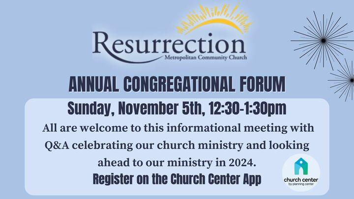 Annual Congregational Forum